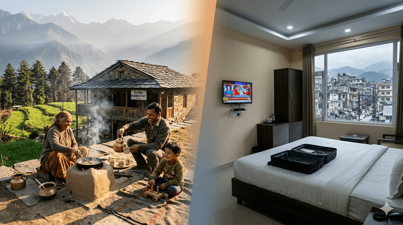 Homestay vs Resort in Uttarakhand: What You Actually Get for the Money